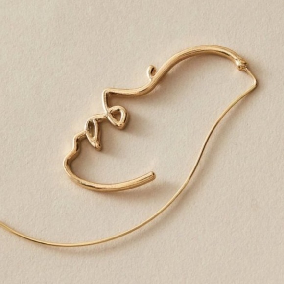 The Amina - Gold Statement Silhouette Earrings - Picture 3 of 9